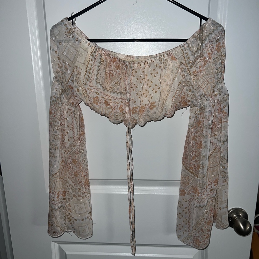 Bohemian Off-Shoulder Cream Top